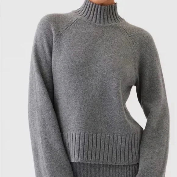 Cozy Grey Turtleneck Women's Sweater - Picture 1 of 3